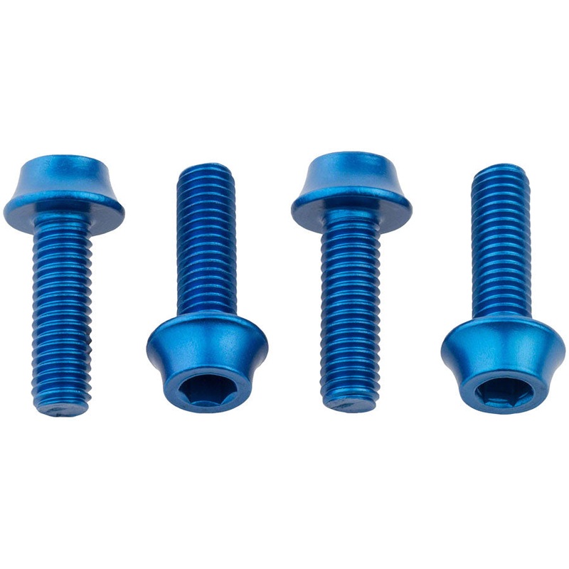 Wolf Tooth Water Bottle Cage Bolts – Set/4, Aluminum, Blue