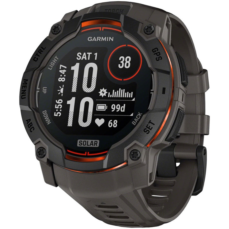 Garmin Instinct 3 GPS Smartwatch – 50mm Solar Black/Charcoal