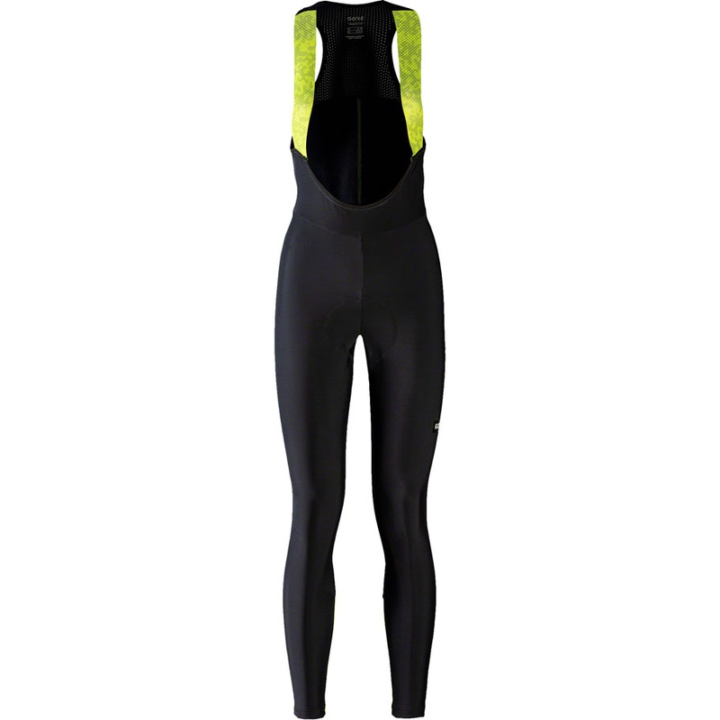 Gorewear Progress Thermo Bib Tights+ – Black/Neon Yellow, Women’s, Large