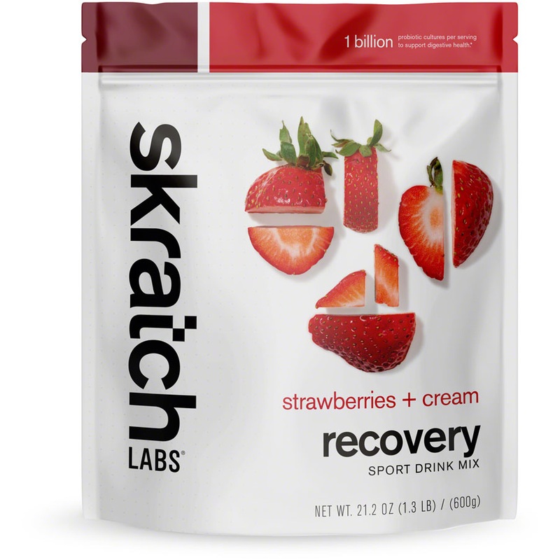 Skratch Labs Recovery Sport Drink Mix – Strawberries and Cream, 12-Serving Resealable Pouch