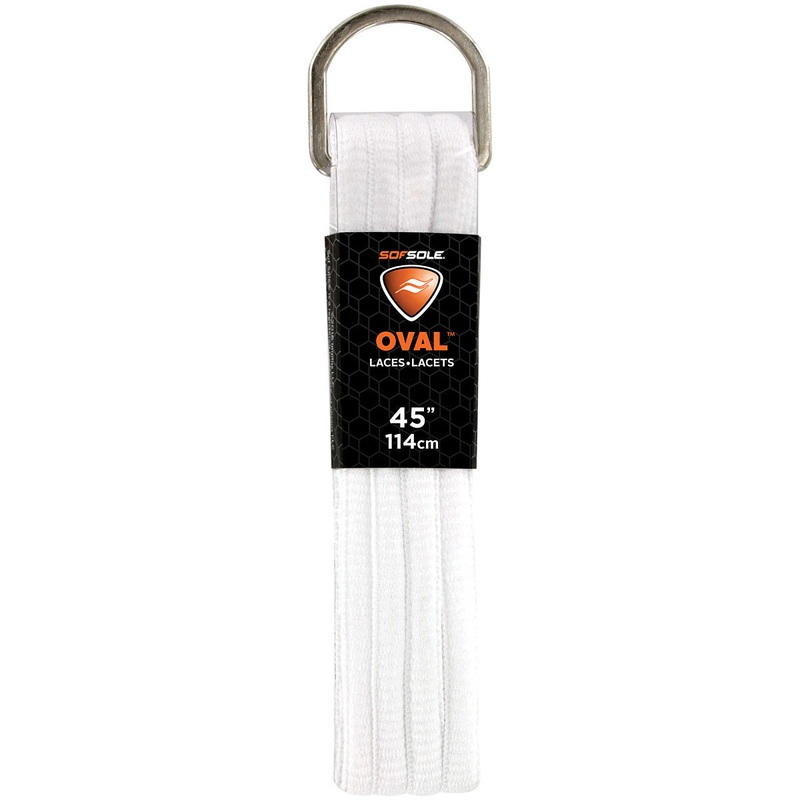 Sof Sole Athletic Laces: White 45″ Oval Laces for Footwear Maintenance