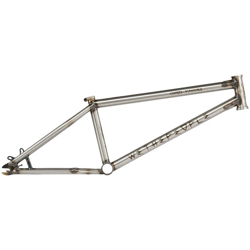 We The People Chaos Machine BMX Frame – 21.35″ TT, Glossy Raw