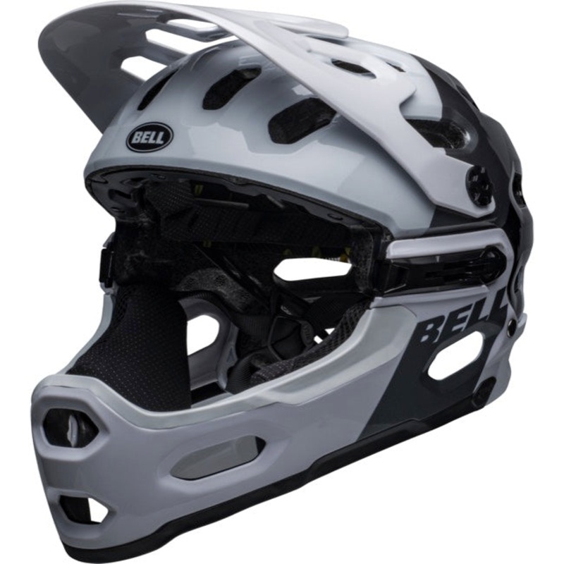 Bell Super 3R MIPS Full Face Helmet – Gloss White-Black Gloss White – Black Small