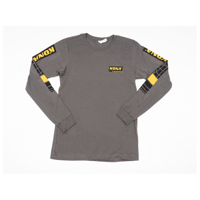 Kona Moto Kartel Long Sleeve Tee Shirt – Gray Gray Large