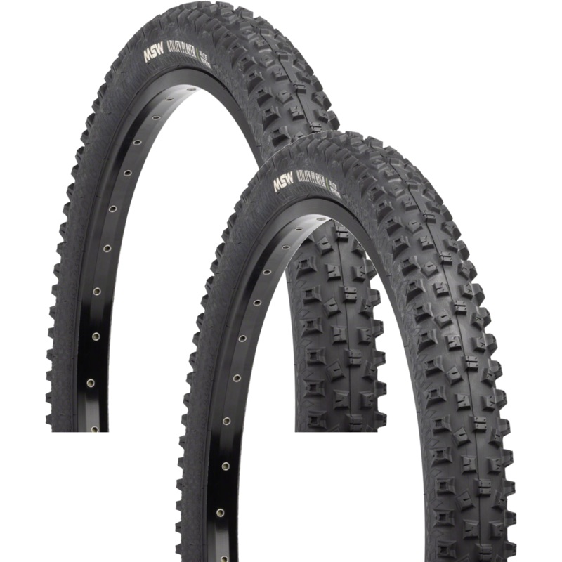 Pack of 2 MSW Utility Player Tire – 26 x 2.25, Black, Rigid Wire Bead, 33tpi 17-000408