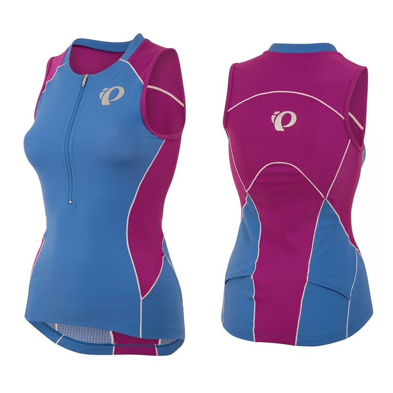 Pearl Izumi Elite Pursuit Tri Sleeveless Jersey – Womens – Sky Blue-Purple Wine Sky Blue – Purple Wine Large