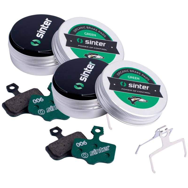 Sinter Green S2032 Organic Disc Brake Pads Bundle for Avid/SRAM High-Performance, Organic Compound, Euro-Designed, MTB & DH Replacement