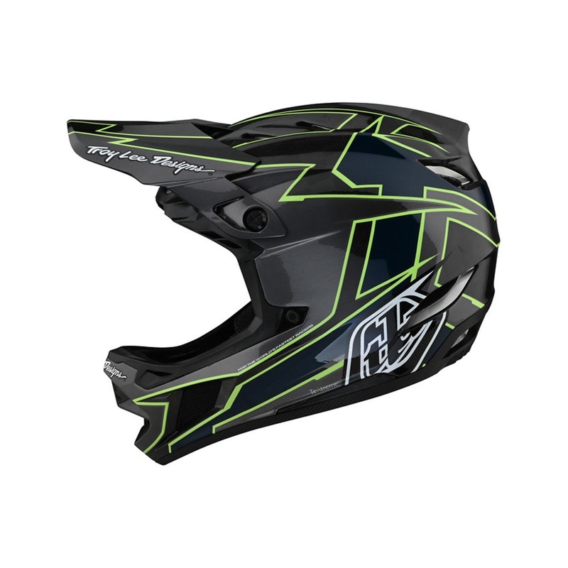 Troy Lee Designs D4 Carbon Full Face Helmet – Graph – Gray-Green 2021 Graph Gray X-Small