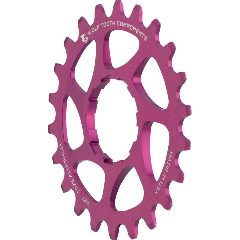 Wolf Tooth Single Speed Aluminum Cog – 22t, Compatible with 3/32″ Chains, Purple