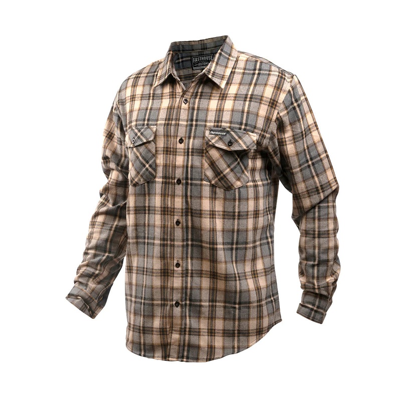 Fasthouse Saturday Night Special Flannel Shirt – Youth – Beige Beige Small