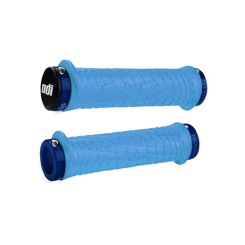 ODI Troy Lee Lock-On Bonus Pack Grips – Aqua Aqua Blue Clamp