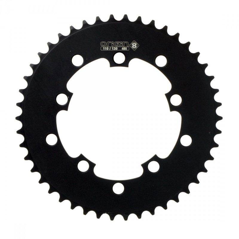 Origin8 Single Speed Chainring 46t 110mm/130 BCD 5-Bolt Aluminum Black