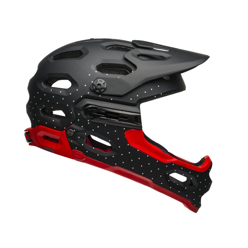 Bell Super 3R MIPS Full Face Helmet – Matt Black-White-Crimson – 2019 Matt Black – White – Crimson Small