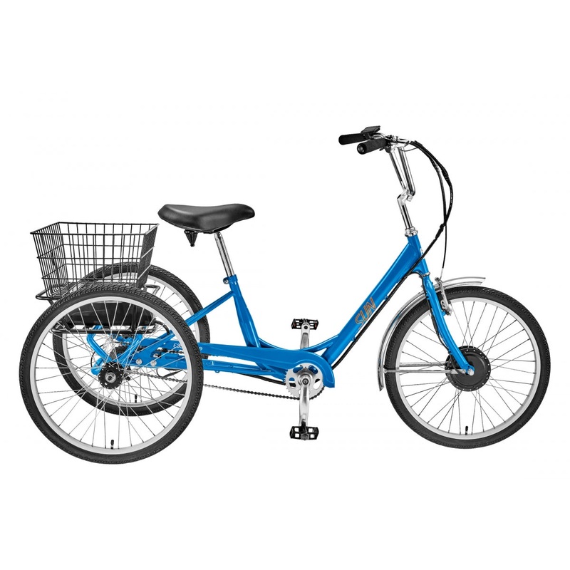 Sun Bicycles E350-B1 Electric Trike Riviera Blue 24in 13.5in Unisex