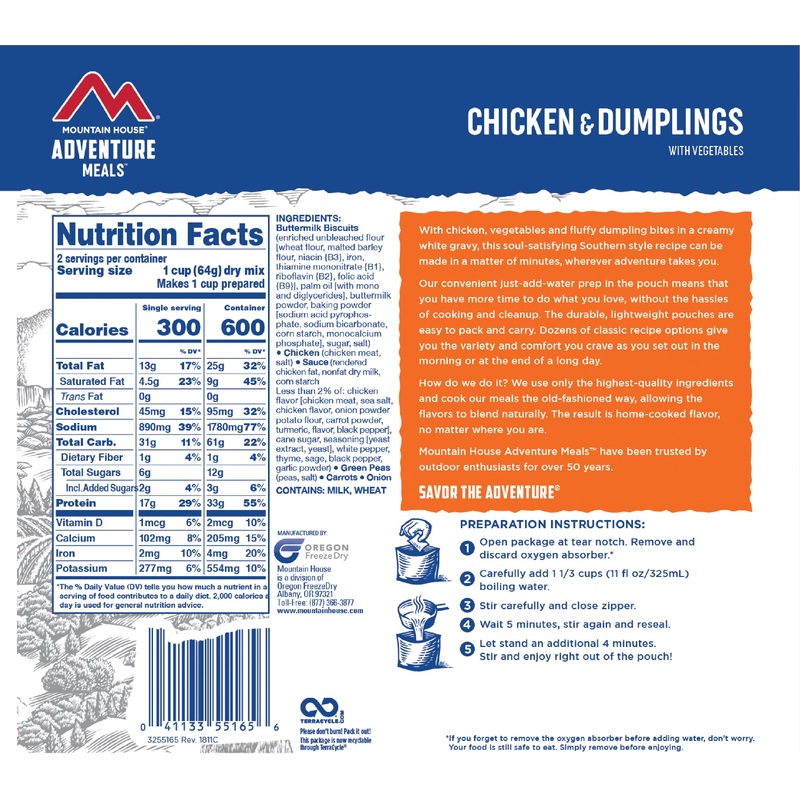 Mountain House Chicken & Dumplings: Delicious and Convenient CL Meal