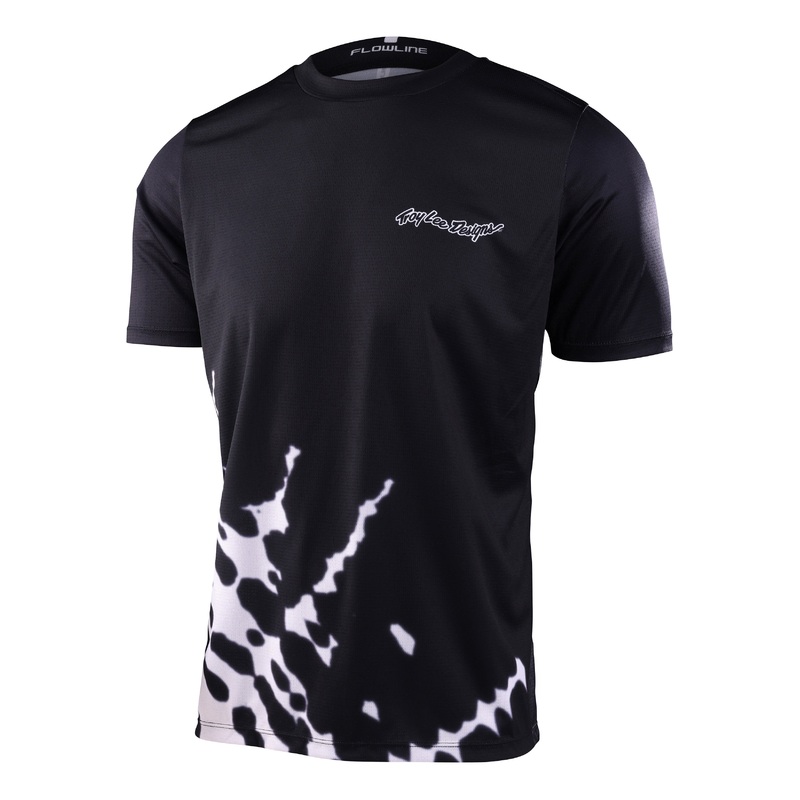 Troy Lee Designs Flowline Short Sleeve MTB Jersey – Big Spin – Black – 2023 Black Small
