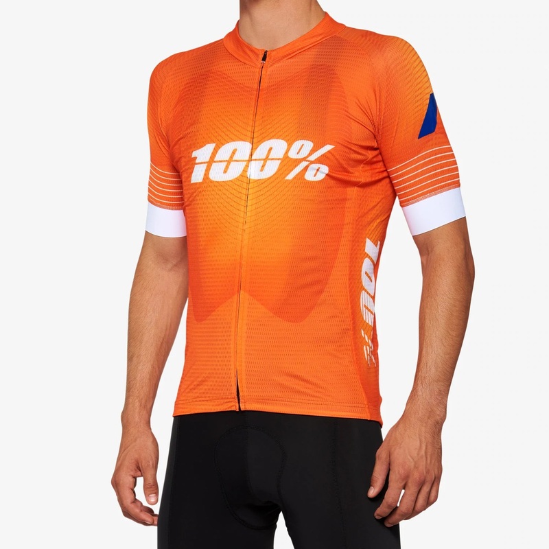 100% Exceeda Short Sleeve MTB Jersey – Orange Orange Small