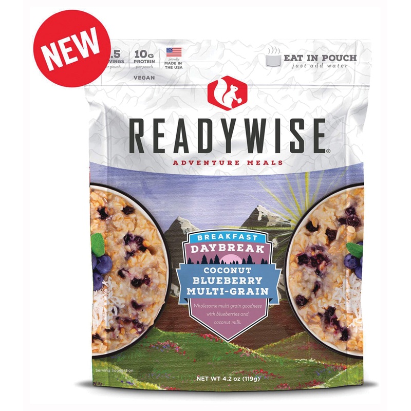 Premium Readywise Gourmet Breakfast Meals  Blueberry & Strawberry Granola, Easy-Prep, Long Shelf Life, Fully Ready, Emergency Food Supply MULTIGRAIN COCO BLUEBERRY