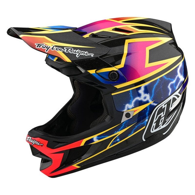 Troy Lee Designs D4 Carbon Full Face Helmet – Lightning – Black – 2022 Black X-Small