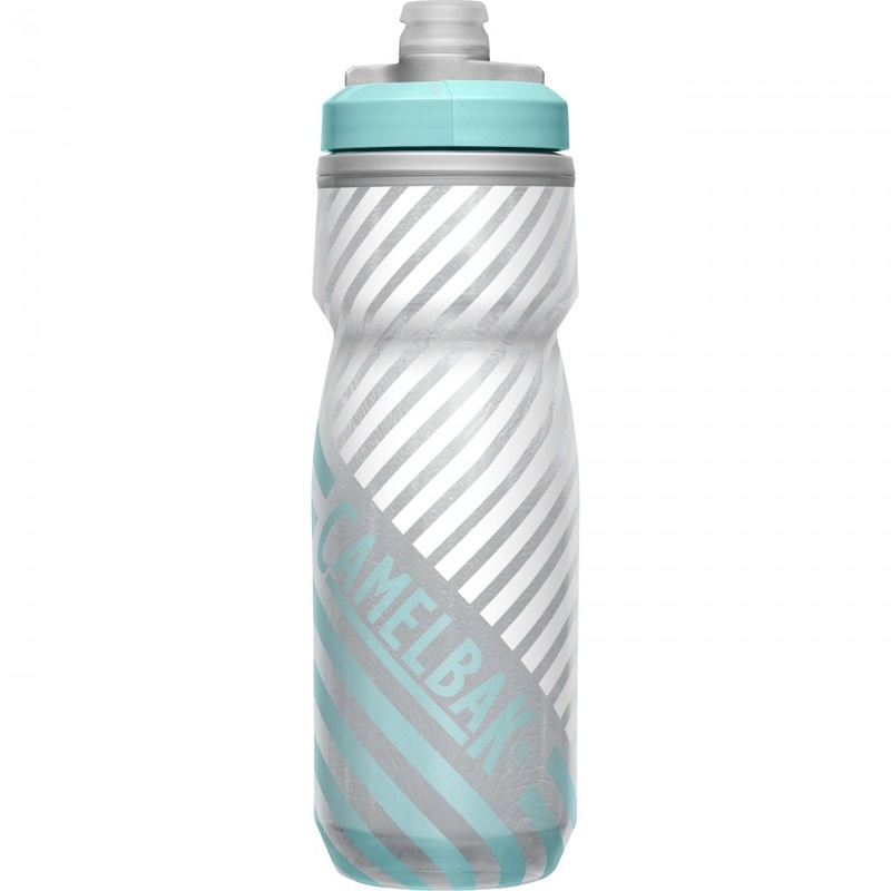 Camelbak Podium Chill Outdoor Water Bottle – 21oz – Gray-Teal Stripe Gray – Teal Stripe