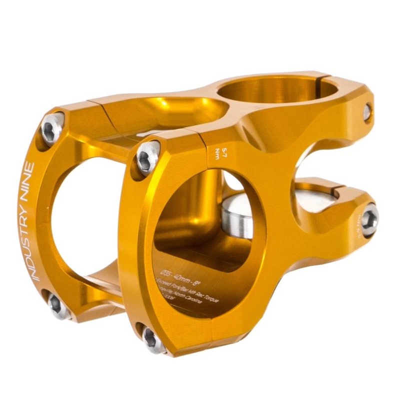 Industry Nine A35 Stem – 50mm, 35 Clamp, +/- 7, 1 1/8″, Aluminum, Gold