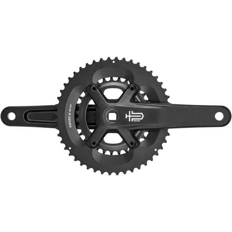 microSHIFT Sword BLK 2x Crankset – 165mm 9-Speed 48/31t 110/80 Asym BCD JIS Square Taper Spindle Interface BLK