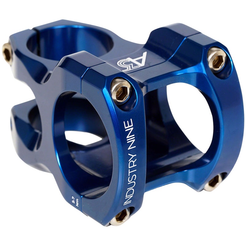 Industry Nine A318 Stem – 40mm, 31.8mm Clamp, +/-4.4, 1 1/8″, Aluminum, Blue