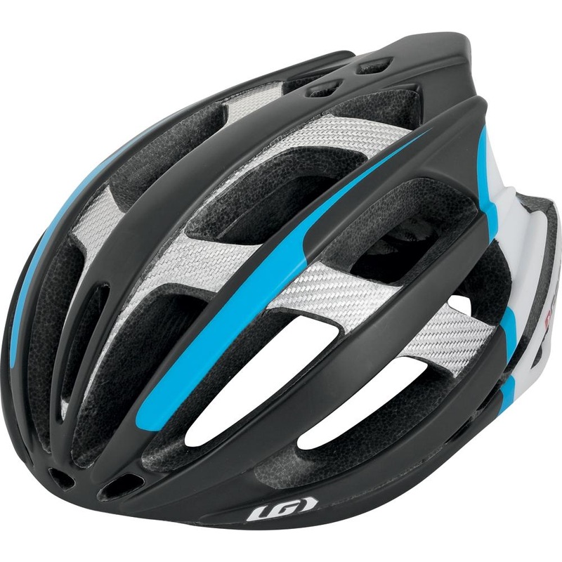 Louis Garneau Quartz II Road Helmet – Black-Blue Black – Blue Medium