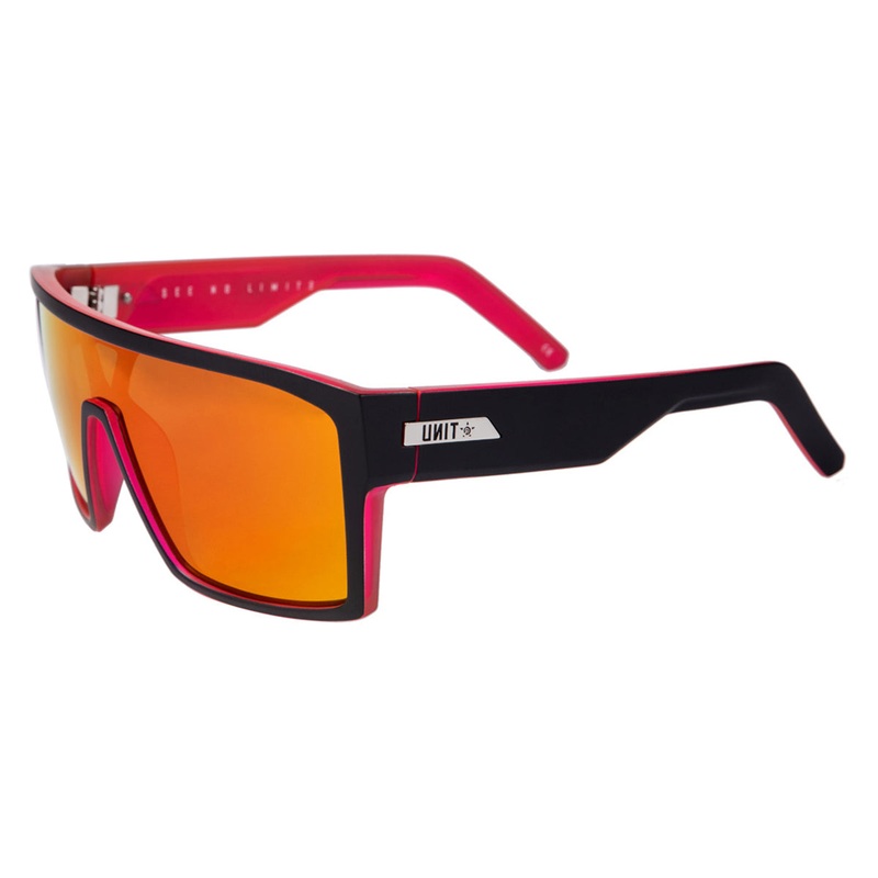 Unit Command Polarised Sunglasses – Matt Black-Neon Pink Matt Black – Neon Pink – Neon Pink Orange Lens