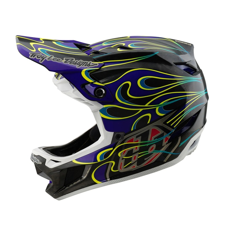 Troy Lee Designs D4 Carbon Full Face Helmet – Torched – Black-Purple Black – Purple X-Small