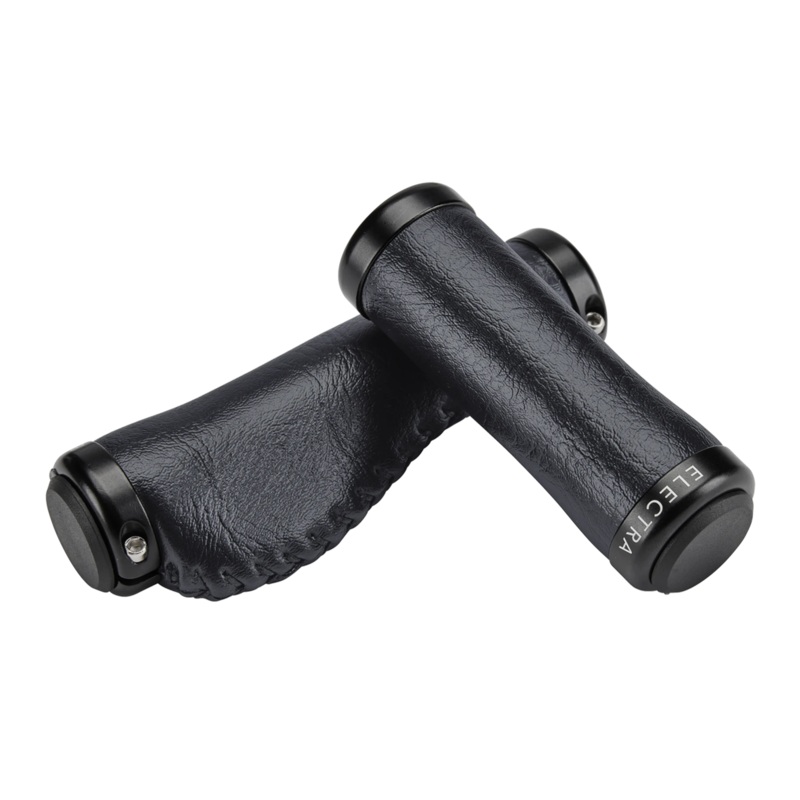 Electra Classic Faux Leather Ergo Grip Set – Black Black 102/130mm