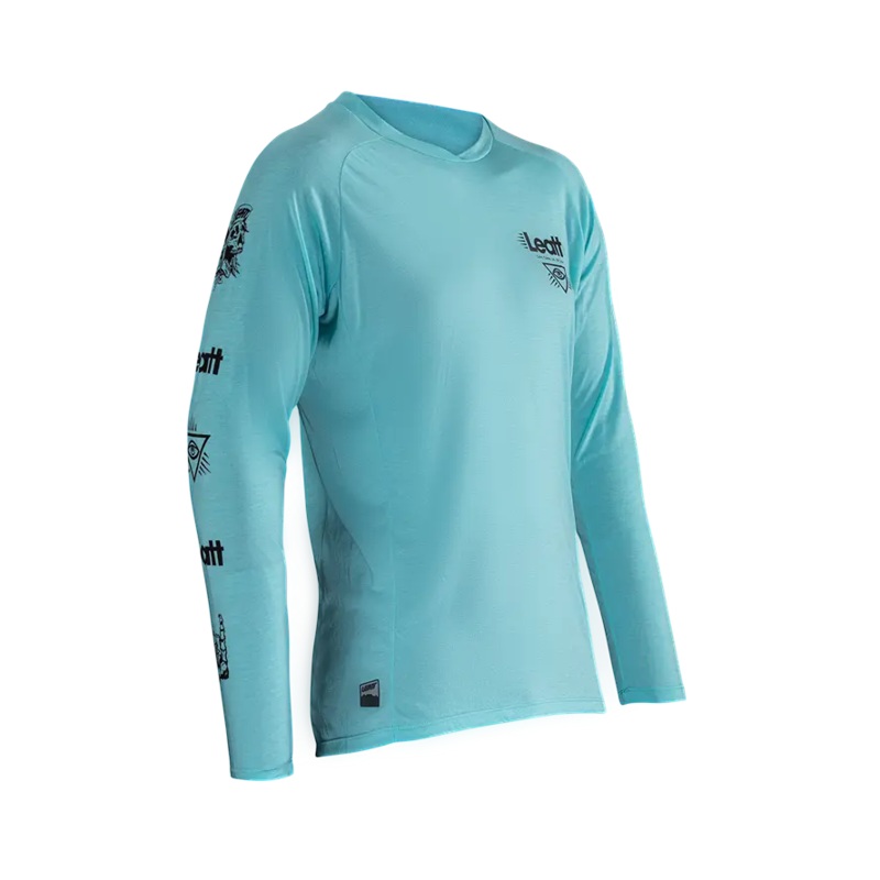 Leatt Gravity 2.0 Long Sleeve MTB Jersey – Aqua – 2024 Aqua X-Small