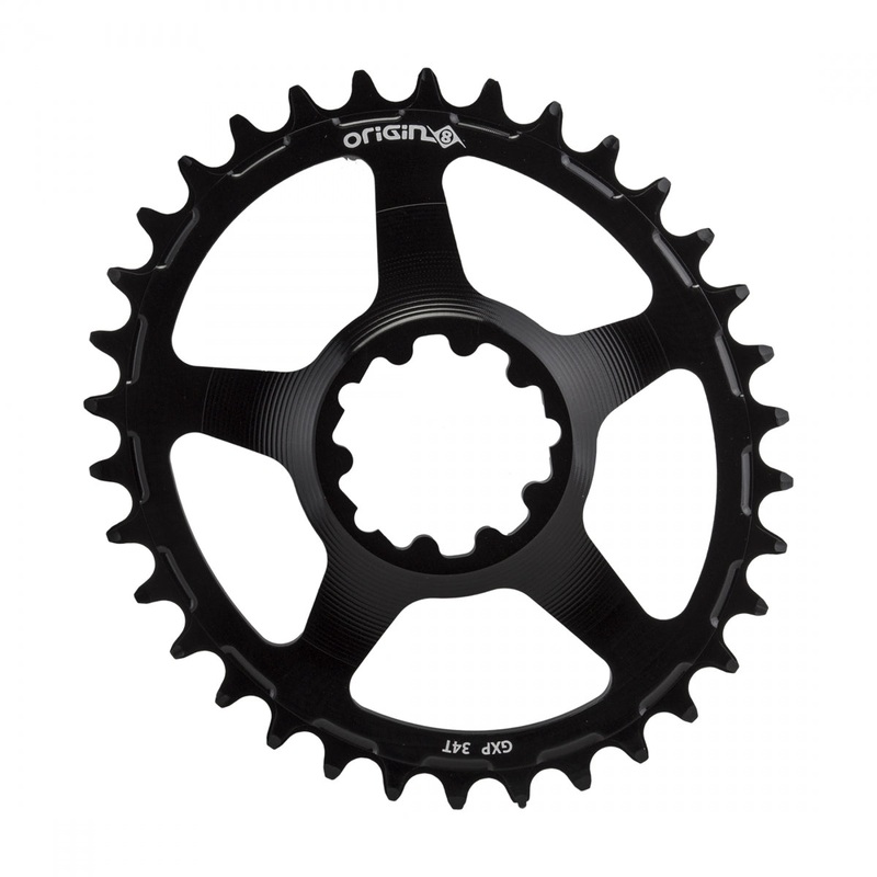 Origin8 Holdfast Oval 1x Narrow Wide Chainring GXP 34t Direct Mount Alloy Black