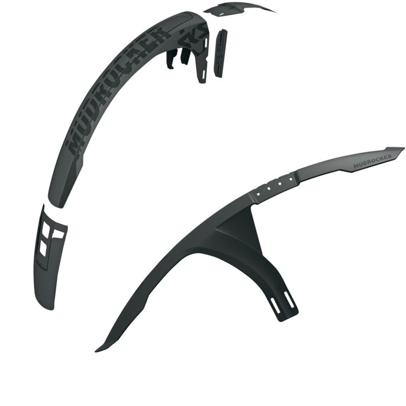 Premium Black MTB Clip-On Mudrocker Fenders Bundle for 29×3.0 Wheels Front & Rear, Hook & Loop Mounting