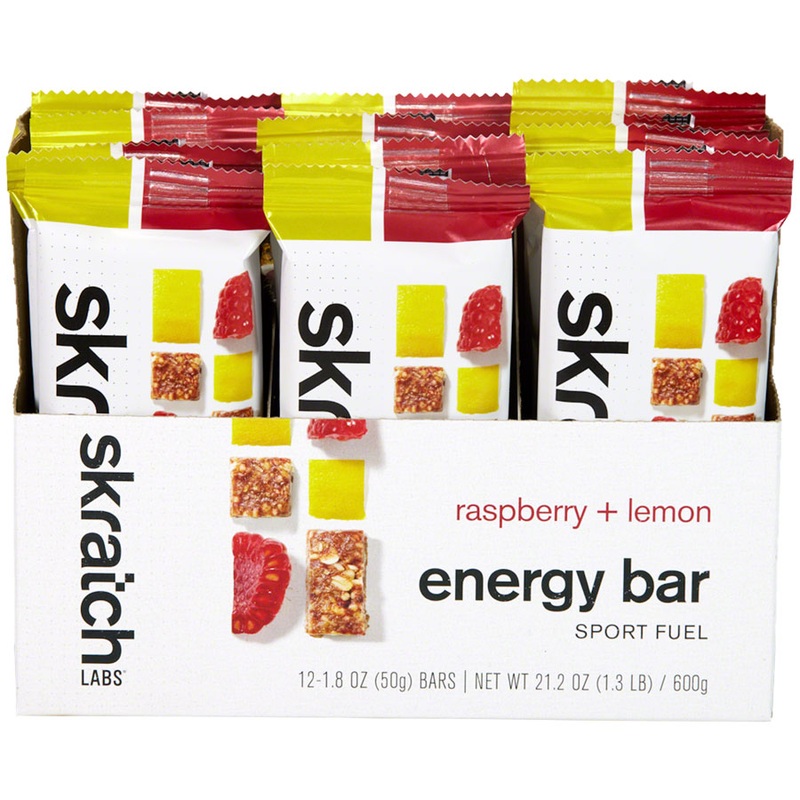 Skratch Labs Energy Bar Sport Fuel – Raspberries and Lemon, Box of 12