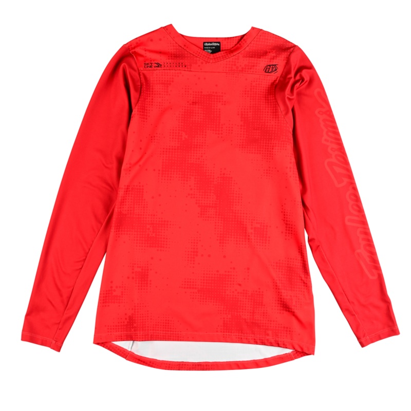 Troy Lee Designs Skyline Chill Long Sleeve MTB Jersey – Scattered – Fire Orange Fire Orange Small