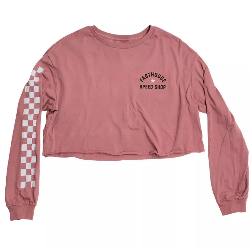 Fasthouse Star Long Sleeve Crop Tee – Womens – Heather Mauve Heather Mauve Medium