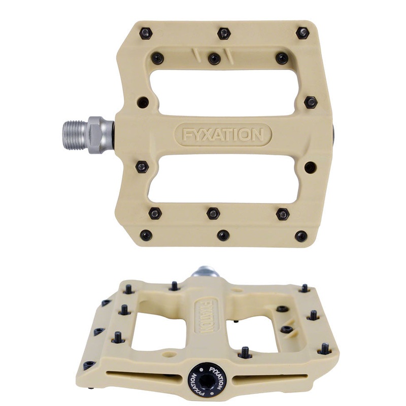 Fyxation Mesa MP Platform Pedals  Durable Nylon Body, Removable Pins, Sealed Bearings, Chromoly Spindle for Mountain, Urban & Off-Road Riding Fruita Sandstone