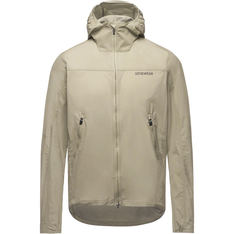 Gorewear Fernflow Hooded Windbreaker – Beige, Men’s, Large