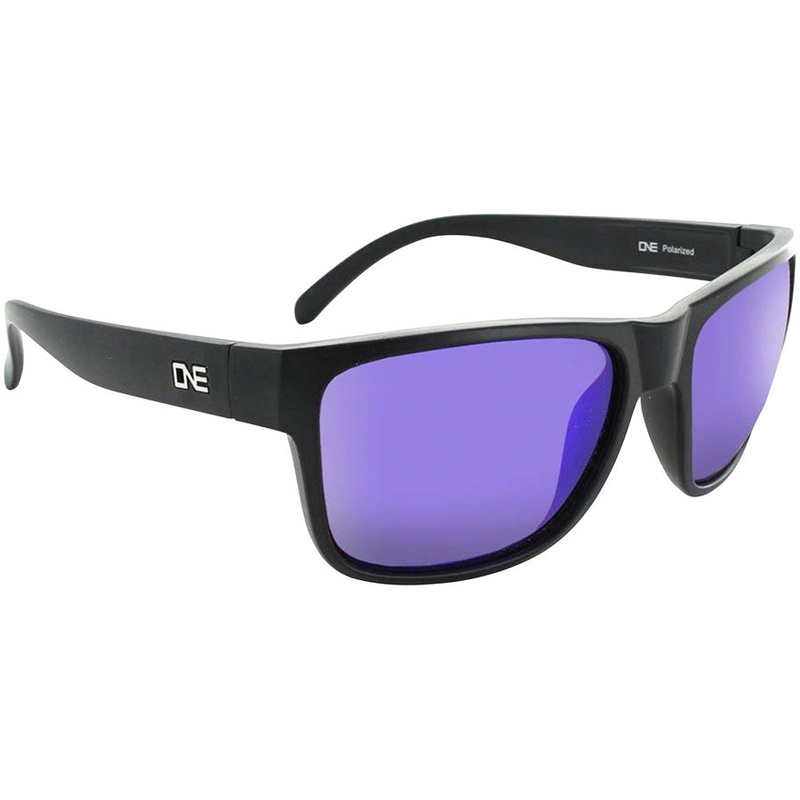 ONE Kingfish Polarized Sunglasses: Matte Black with Polarized Brown Blue Mirror Lens