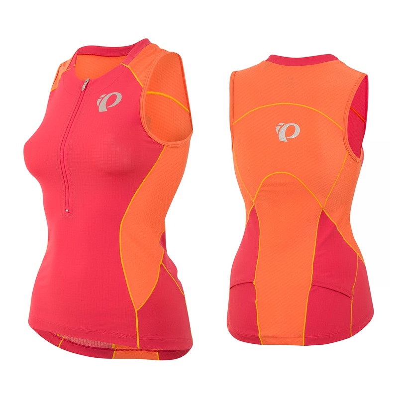 Pearl Izumi Elite Pursuit Tri Sleeveless Jersey – Womens – Rouge Red-Clementine Rouge Red – Clementine Large