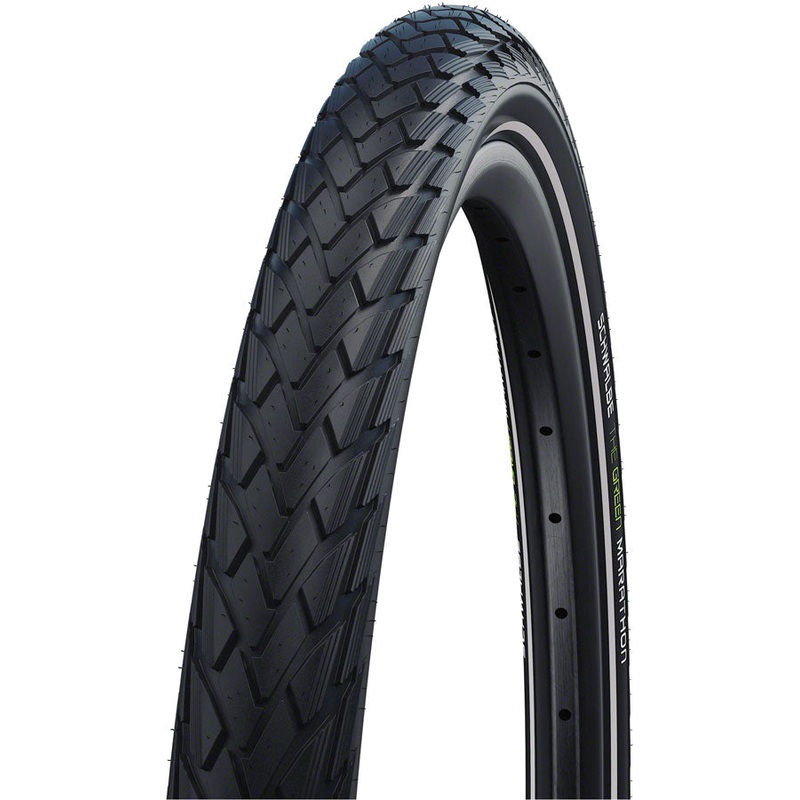 Schwalbe Green Marathon Tire Series  Eco-Friendly Tour & Road Bicycle Tires with GreenGuard Puncture Protection, Reflective Sidewalls, TwinSkin Technology 26×1.75