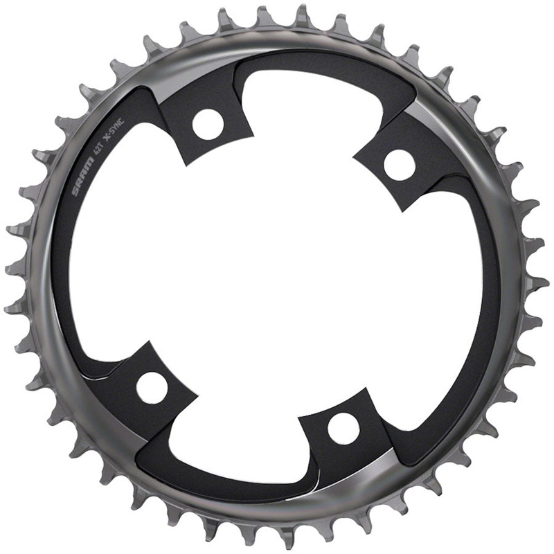 SRAM 46 Tooth 107mm BCD x 4-Bolt 1×12-Speed X-Sync Chainring, Polar Gray