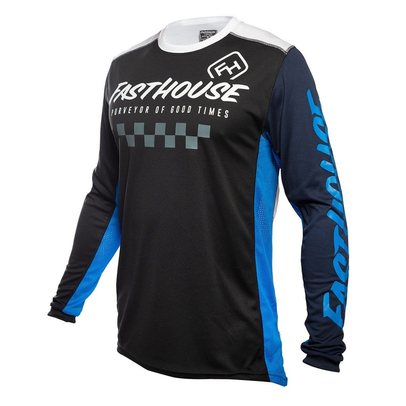 Fasthouse Rally Jersey – Black-Blue Black – Blue 2X-Large
