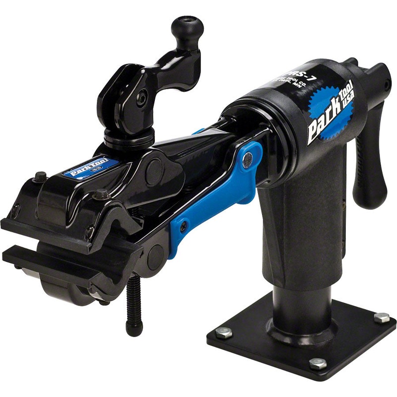 Park Tool PRS-7-2 Bench Mount Repair Stand and 100-5D Clamp: Single Black Blue