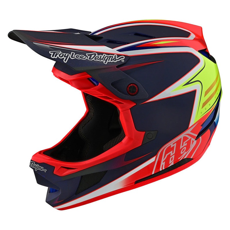 Troy Lee Designs D4 Carbon Full Face Helmet – Lines – Black-Red – 2022 Black – Red X-Small