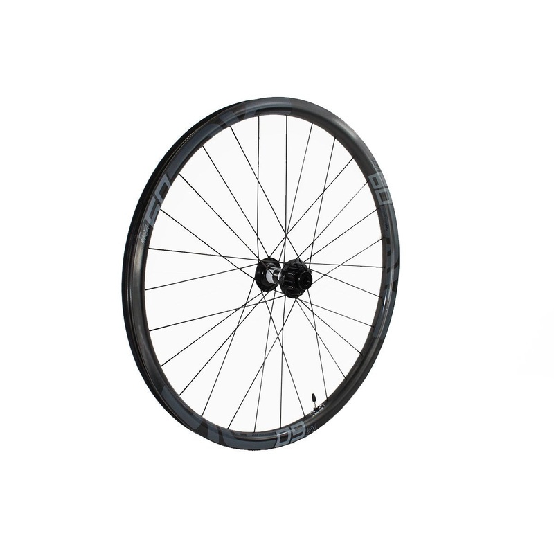 DT Swiss 350 on ENVE HV60 27.5″ MTB Wheel – Front Black 15x110mm – 28h DT DB Black Spokes – Gray Decals