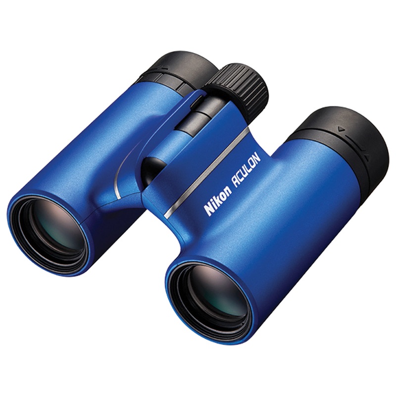 Nikon Aculon T02 Compact Binoculars 8×21 & 10×21  Lightweight, Sporty Design, Multi-Coated Lenses, Rugged Performance for Travel & Events BLUE 8