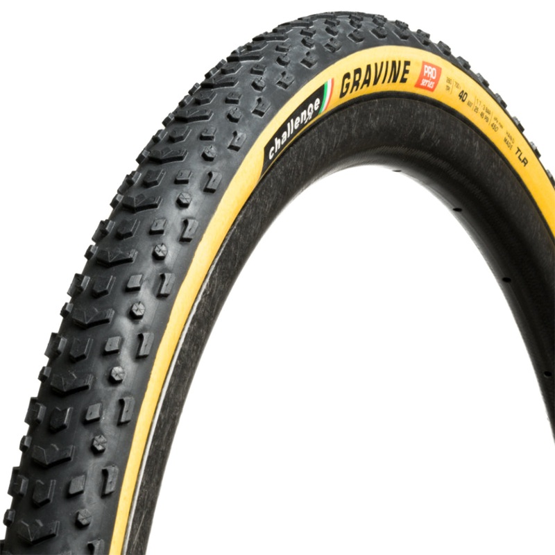 Challenge Tire Gravine Pro 700c Tubeless Gravel Bike Tire  Aggressive Tread for Mud, Rocky Terrain, and Off-Road Adventure Black/Tanwall