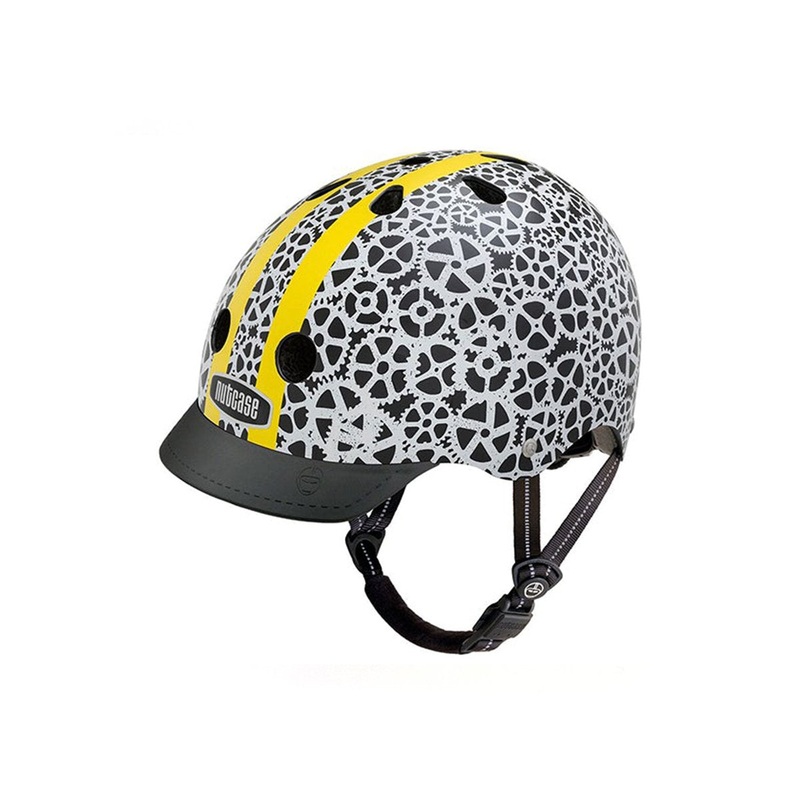 Nutcase Stay Geared Street Helmet – Black-White-Yellow Black – White – Yellow Small